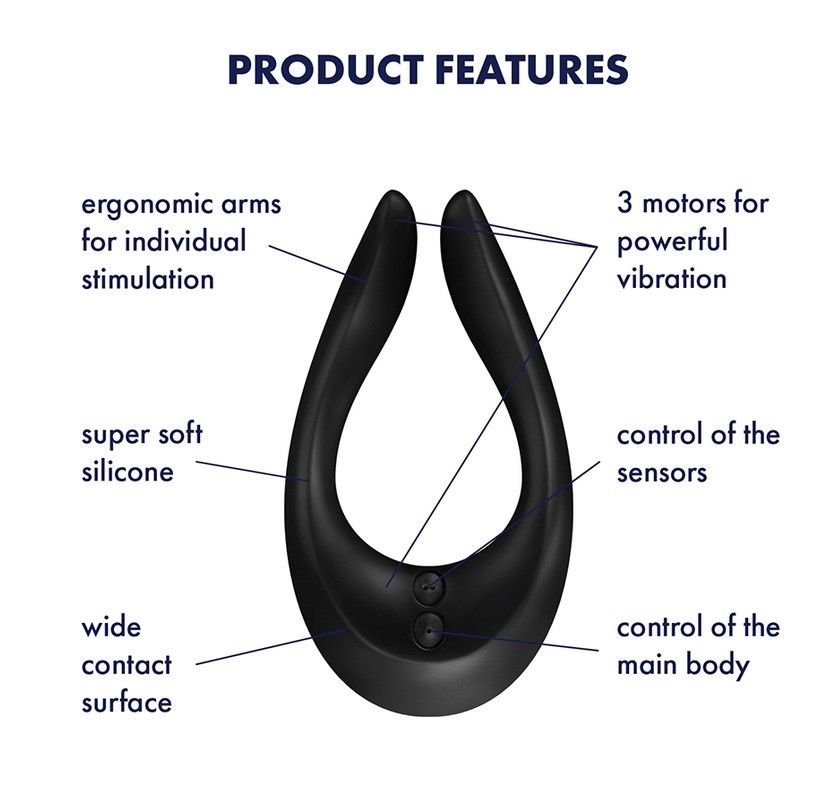 Вібратор для пар Satisfyer Endless Joy Black, 3 незалежні мотори, багатофункціональний - Зображення 3