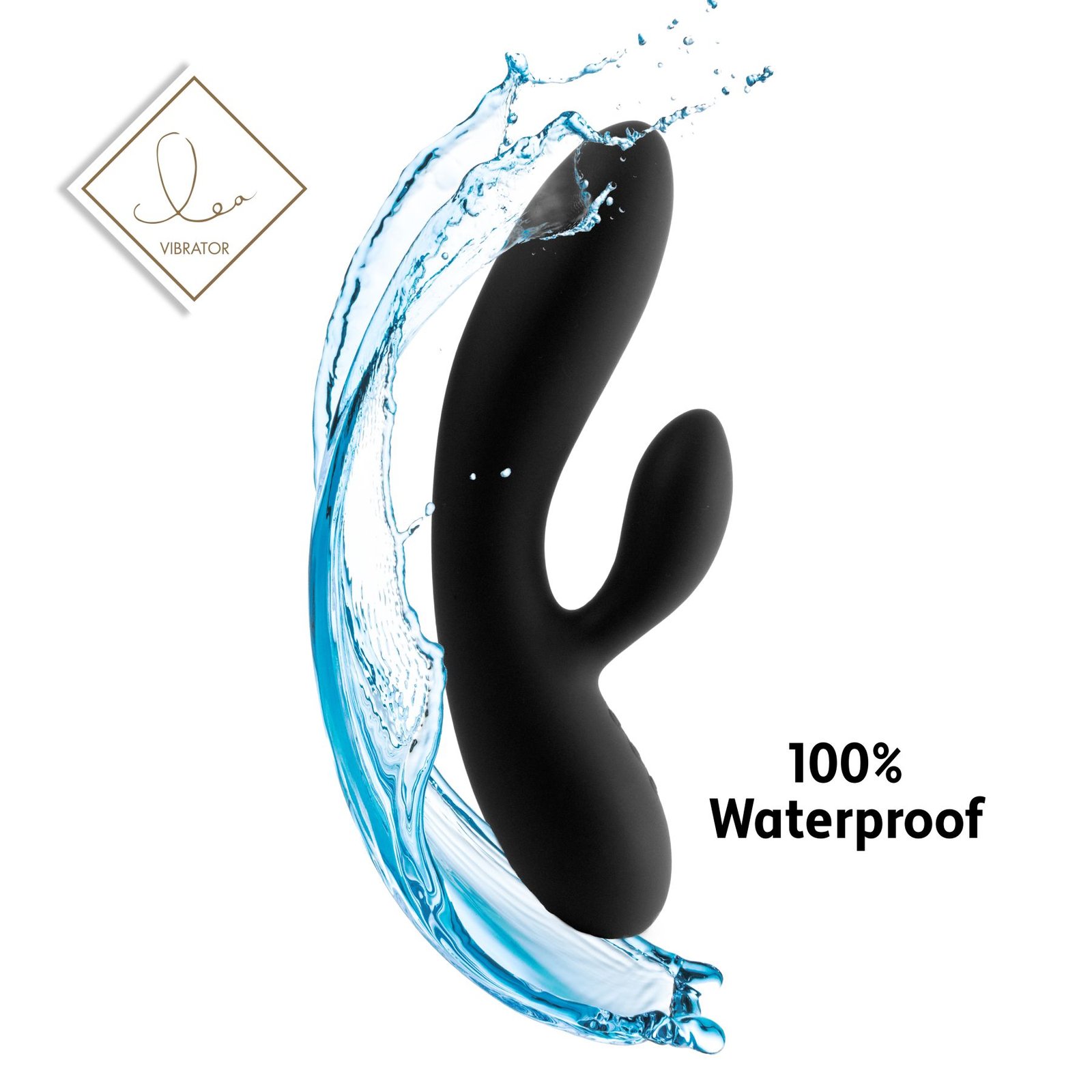 Гнучкий вібратор кролик з двома моторами FeelzToys Lea Rabbit Vibrator Black - Зображення 5