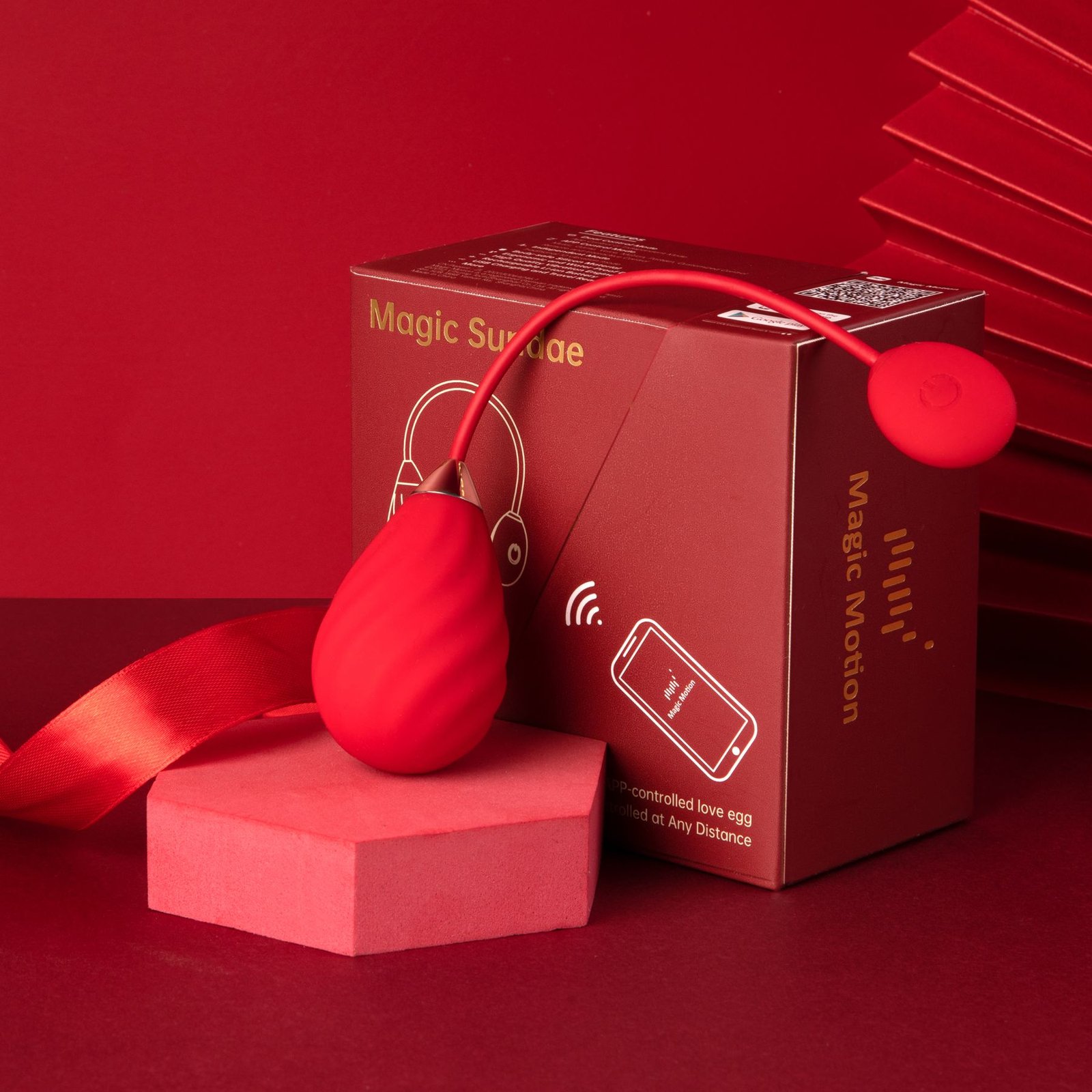 Смарт-віброяйце Magic Motion Sundae Red - Зображення 5