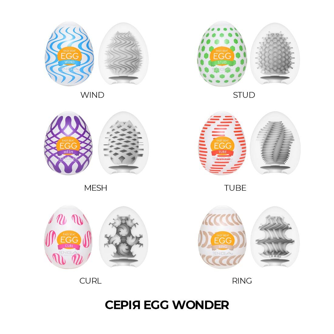 Мастурбатор-яйце Tenga Egg Tube, рельєф з поздовжніми лініями - Зображення 6