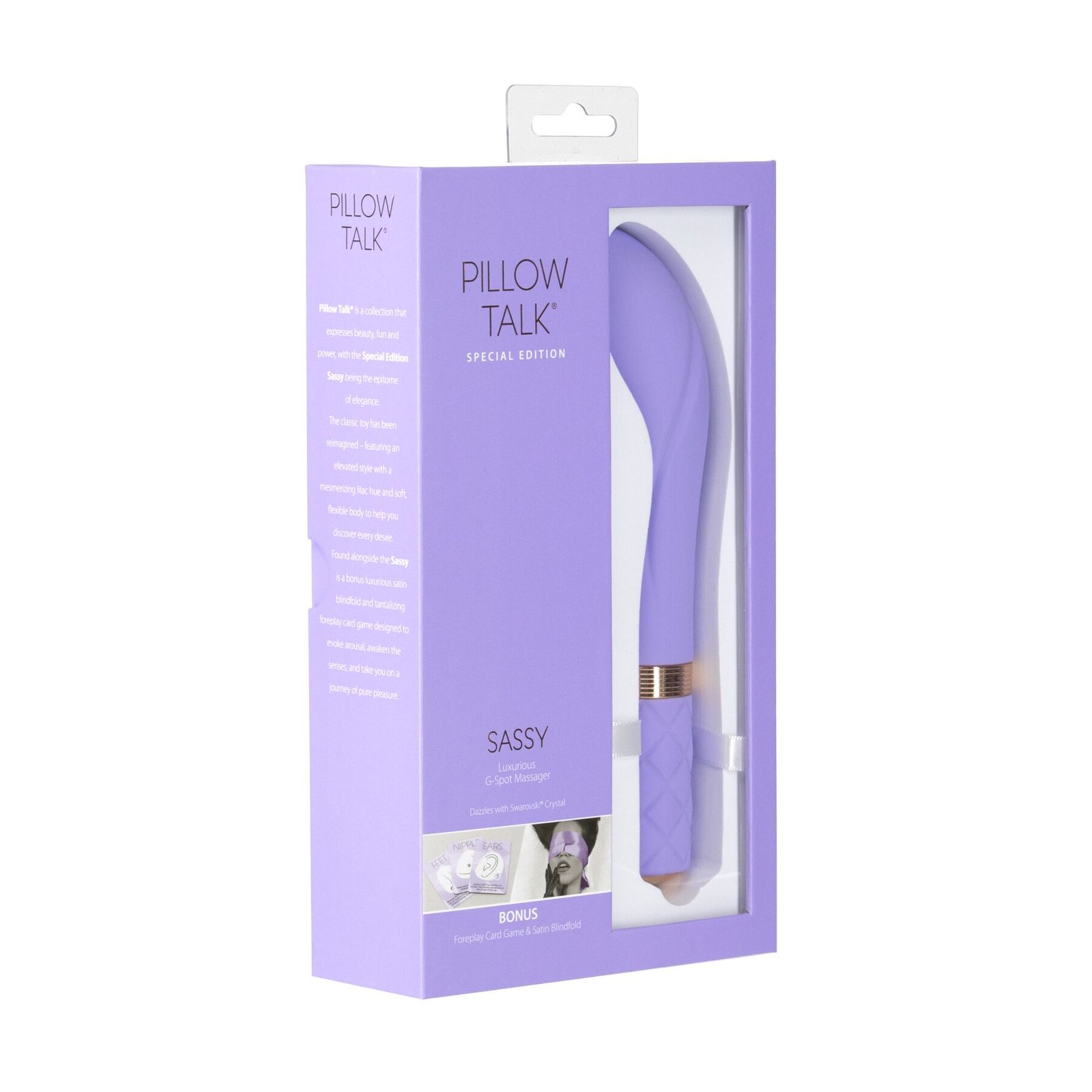 Розкішний вібратор Pillow Talk Sassy Purple Special Edition, Сваровскі, пов’язка на очі+гра - Зображення 11