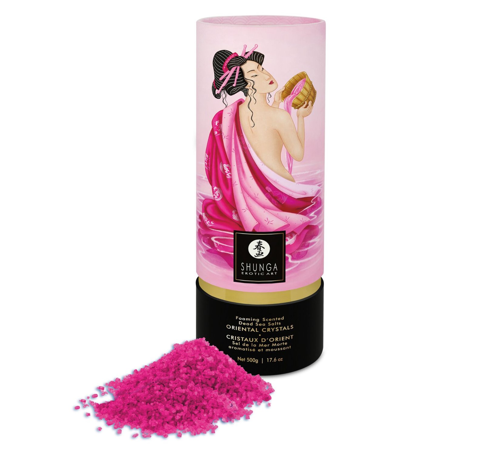 Пінлива сіль для ванни Shunga Dead Sea salt Oriental Crystals — Rose Petal (500 г), Мертвого моря - Зображення 5