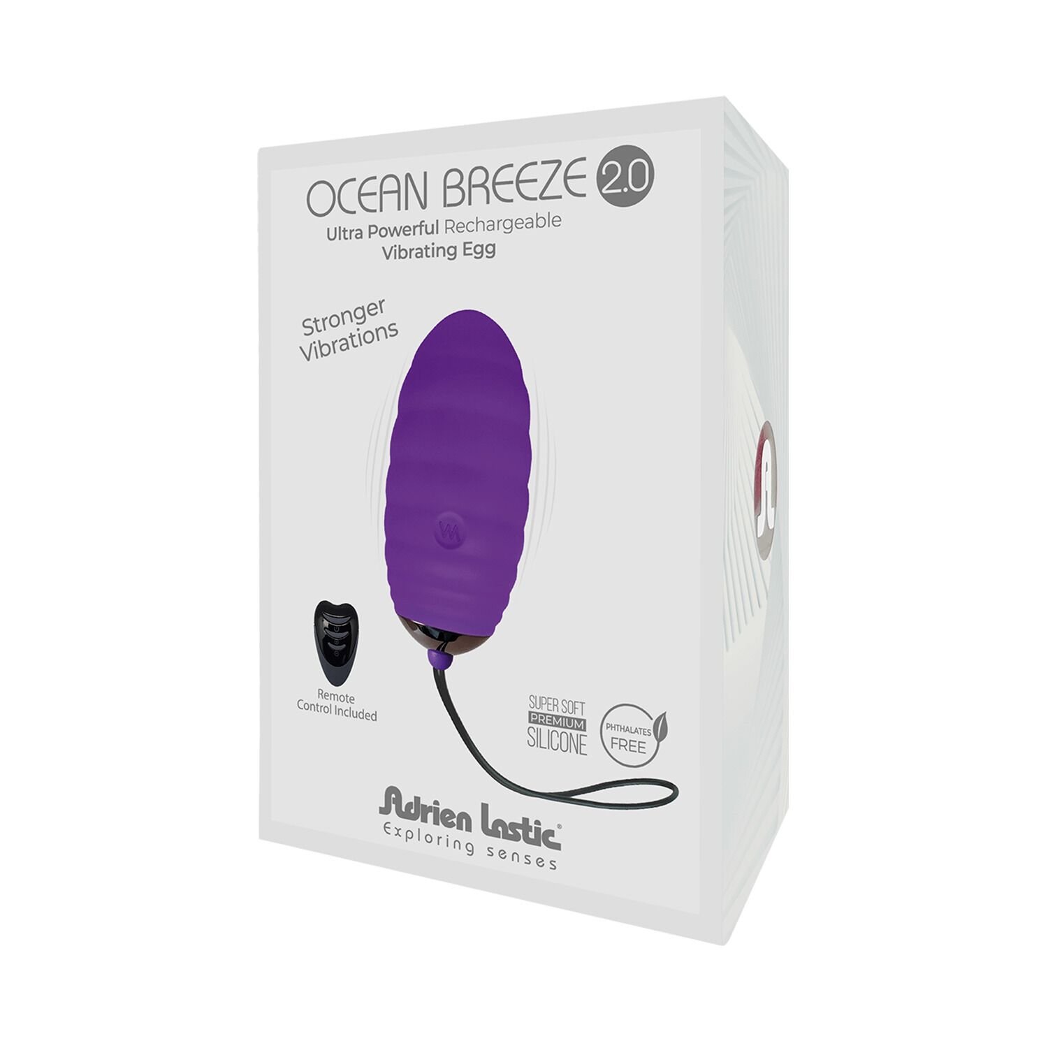 Віброяйце Adrien Lastic Ocean Breeze 2.0 Purple, пульт ДК, дуже потужний мотор, 10 віброрежимів - Зображення 4