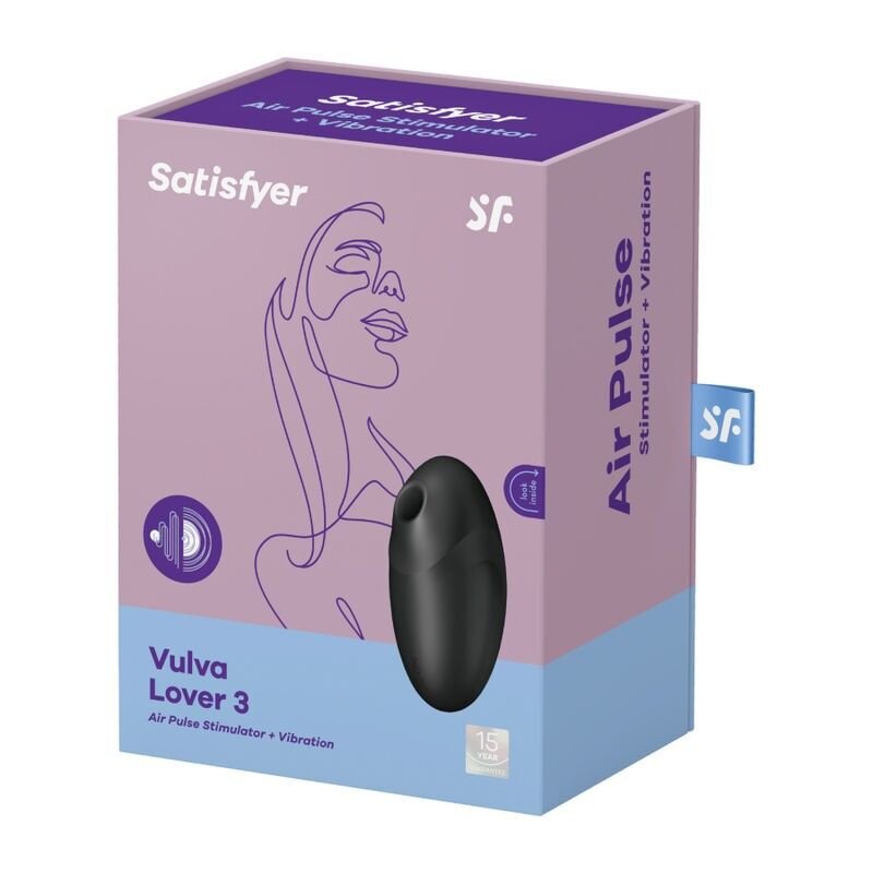 Вакуумний стимулятор з вібрацією Satisfyer Vulva Lover 3 Black - Зображення 4