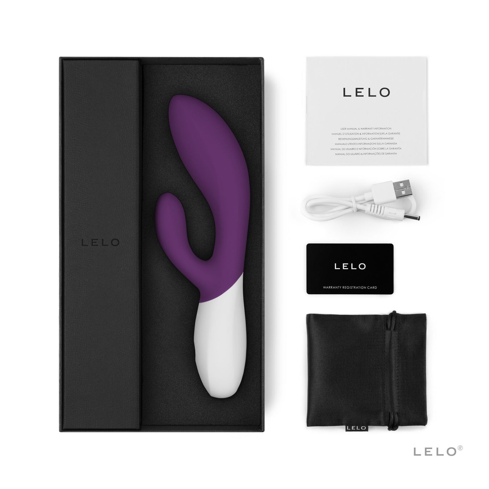 Вібратор-кролик LELO Ina Wave 2 Plum, манливий рух стовбура + вібрації - Зображення 2