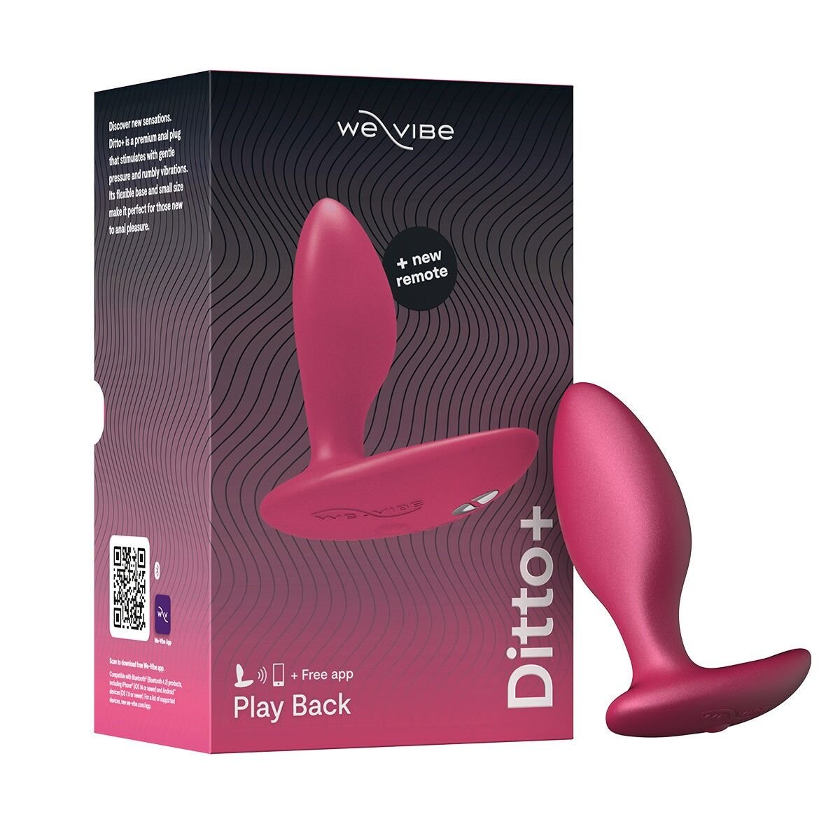 Анальна смарт-вібропробка We-Vibe Ditto+ Cosmic Pink, 10 режимів, пульт ДК - Зображення 9