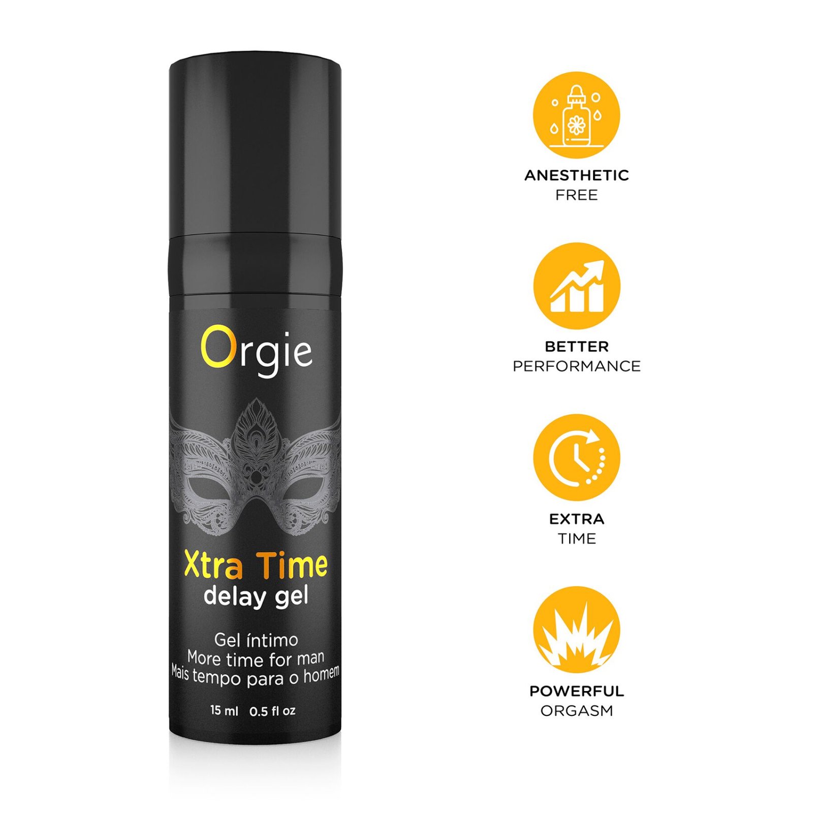 Гель-пролонгатор Orgie Xtra Time Delay Gel, 15 мл, на водній основі, без анестетиків - Зображення 3