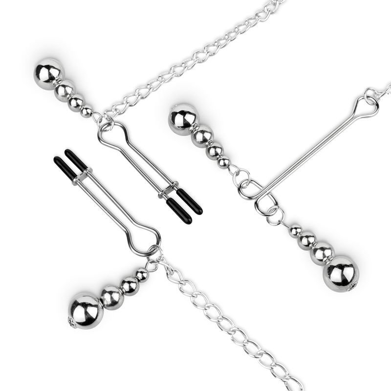 Затискачі для сосків та клітора Bedroom Fantasies: Nipple and Clitoris Clamps - Silver - Зображення 4